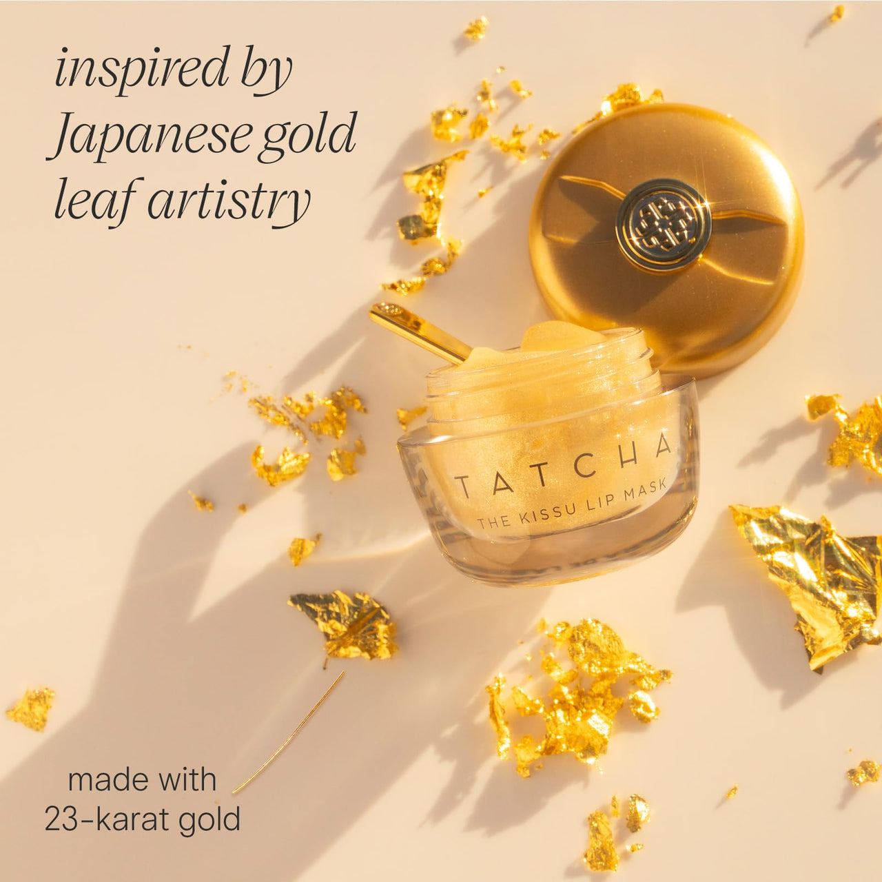 TATCHA The Kissu Shimmer Lip Mask, Visibly Plumps and Softens for Lush Lips with a Glimmer of Gold