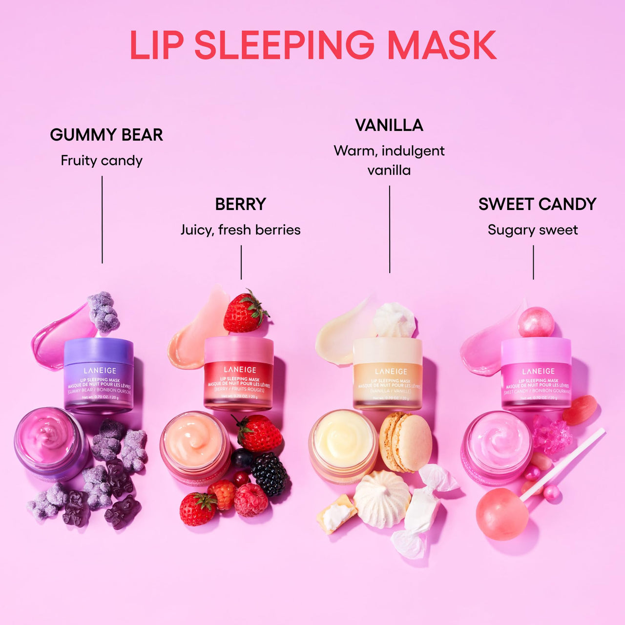LANEIGE Day and Night Berry Lip Duo Bundle: Lip Sleeping Mask & Lip Glowy Balm Bundle with Vitamin C, Murumuru Seed & Shea Butter, Antioxidants for Flaky Dry Lips