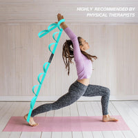 Thumbnail for A AZURELIFE Premium Durable Stretch Straps with Loops, Stretching Strap for Physical Therapy, Multi-Loop Yoga Strap Fitness Exercise Strap for Yoga, Pilates, Dance, Flexibility&Exercise