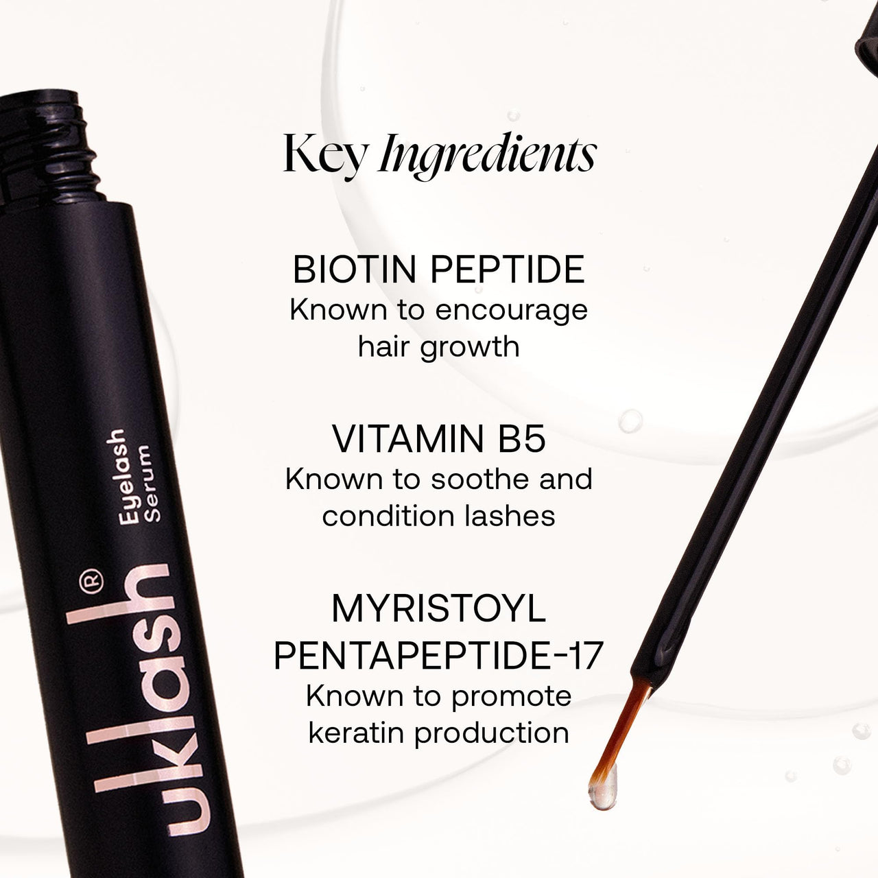 UKLASH Eyelash Growth Serum For Longer & Fuller Lashes - 3ml. Clinically Proven Formula for Naturally Longer Lashes and Extensions. Vegan & Cruelty-Free