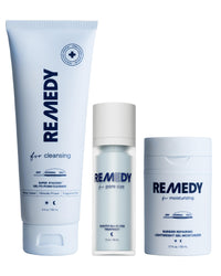 Thumbnail for Remedy The Oil Control Routine | 3-Piece Complete System | Gel-to-Foam Cleanser, Pore Minimizer & Gel Moisturizer | Retinol, Salicylic Acid, Niacinamide, Ceramides | Created by Dermatologist Dr. Shah