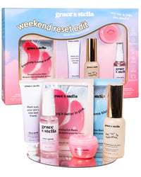 Thumbnail for grace & stella Award Winning Skin Care Set - Gift Set for Women - Travel Essentials with Under Eye Masks, Serum, Cleanser, Lip Balm - Holiday Gift for Mom - Vegan Cruelty-Free Self Care