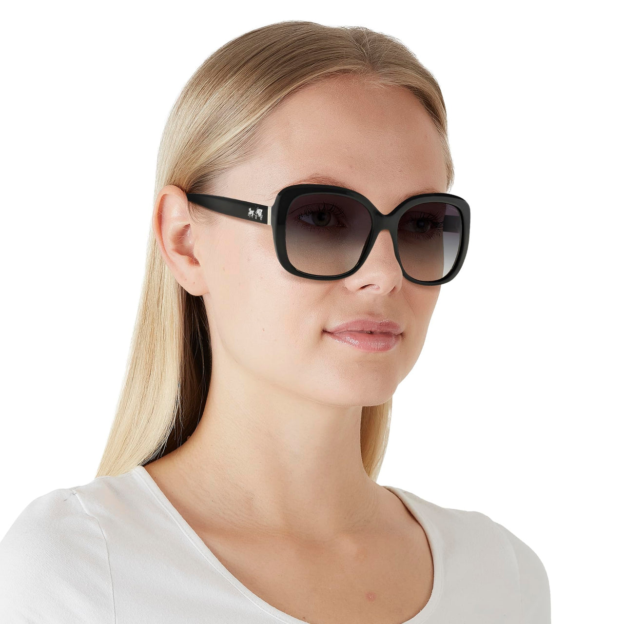 Coach HC8158 Sunglasses, Black/Grey Gradient, 58 mm