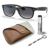 Thumbnail for Ray-Ban RB2132 NEW WAYFARER Classic Polarized Square Shape Sunglasses With Eyewear Kit Bundle - High Bridge Fit - Casual Wear Square Sunglasses