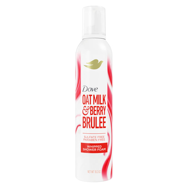 Dove Whipped Shower Foam Oat Milk & Berry Brulee For Women for Hydrated & Soft Skin 10.3 oz