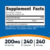 Thumbnail for Nutricost L-Theanine 200mg, 240 Capsules - Double Strength