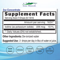 Thumbnail for Eidon Ionic Minerals Potassium Iodide Supplement - Liquid Iodine Drops, Supports Energy Levels and Thyroid Health, Bioavailable, No Additives or Preservatives - Potassium Iodide Drops, 2 oz