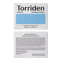 Thumbnail for Torriden DIVE IN Hyaluronic Acid Soothing Cream 100ml (3.38 fl. oz) | Revitalizing Facial Moisturizer for Sensitive and Dry Skin | Hyaluronic Acid, Panthenol, Allantoin