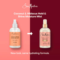 Thumbnail for SheaMoisture Hold and Shine Moisture Mist Coconut and Hibiscus for Thick, Curly Hair for Frizz Control 8 fl oz