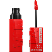 Thumbnail for Maybelline Super Stay Vinyl Ink Longwear No-Budge Liquid Lipcolor Makeup, Highly Pigmented Color and Instant Shine, Red-Hot, Fire Engine Red Lipstick, 0.14 fl oz, 1 Count