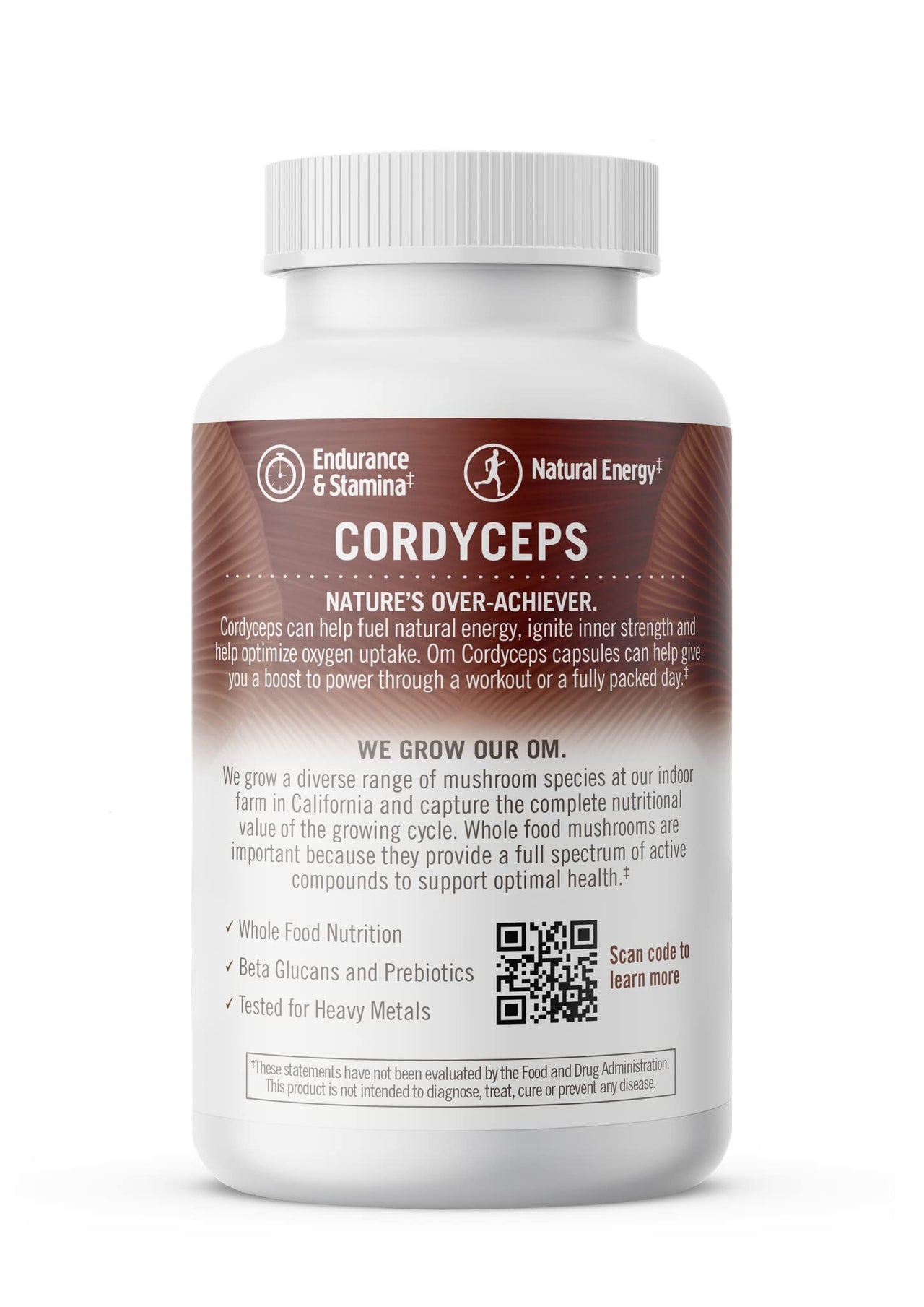 OM MUSHROOM SUPERFOOD Cordyceps Mushroom Capsules Superfood Supplement, 90 Count, 30 Days, Organic Energy Supplement for Stamina and Endurance