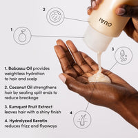 Thumbnail for OUAI Medium Hair Shampoo and Conditioner Set - Sulfate-Free Shampoo and Conditioner for Women & Men - Made with Keratin, Shea Butter & Avocado Oil - Free of Parabens & Phthalates (10 Fl Oz)