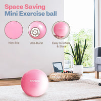 Thumbnail for kisnbld Small Exercise Ball, 9 Inch Mini Pilates Ball, Anti Burst and Slip Resistant Mini Yoga Ball for Stability, Fitness, Physical Therapy, Stretching & Core Strength Workout at Home Gym & Office