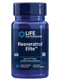 Thumbnail for Life Extension Resveratrol Elite, Trans-resveratrol, Healthy Aging, Cardiovascular Health, Brain Health, oxidative Stress, Gluten-Free, Non-GMO, Vegetarian, 30 Capsules