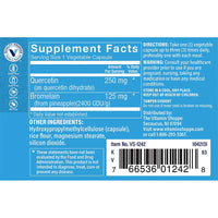 Thumbnail for The Vitamin Shoppe Quercetin with Bromelain - 250mg Antioxidant (60 Capsules)