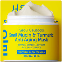Thumbnail for SeoulCeuticals Korean Face Mask Skin Care - Snail Mucin Turmeric Mask for Face – Cruelty Free K Beauty Anti Aging Face Mask for Healthy, Youthful Glow 2oz