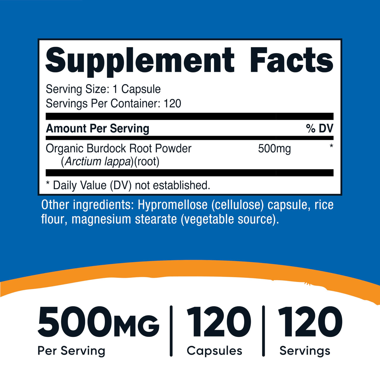 Nutricost Burdock Root 500mg, 120 Capsules - Gluten Free, Non-GMO, Vegetarian Friendly