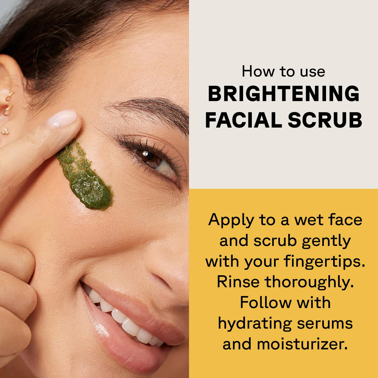 Acure Brightening Facial Scrub for a Youthful, Brighter, Radiant Complexion | With Sea Kelp & French Green Clay, 4 Fl Oz