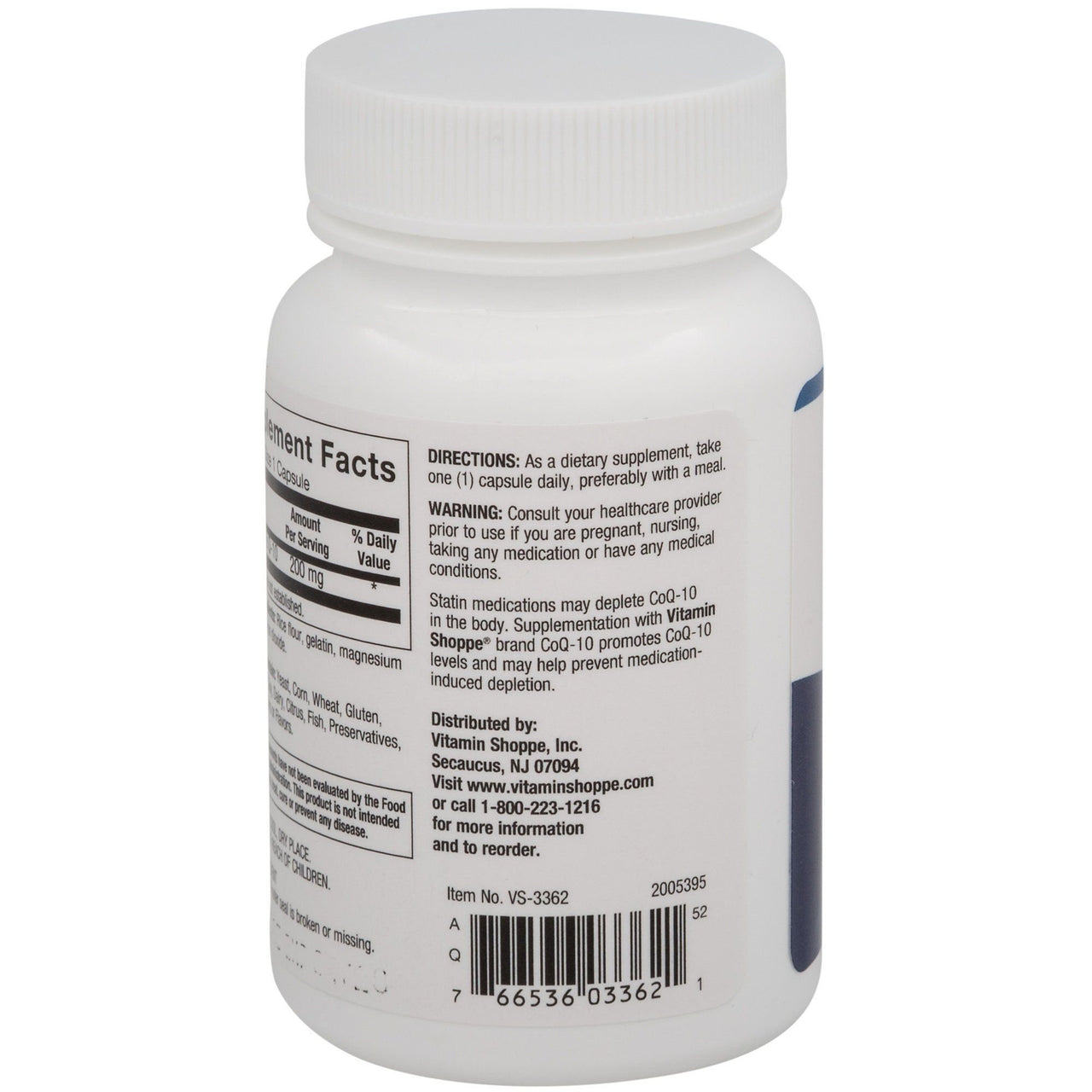 The Vitamin Shoppe CoQ-10 200mg - Beneficial for Those Taking Statins – Supports Heart & Cellular Health and Healthy Energy Production, Essential Antioxidant – Once Daily (30 Capsules)