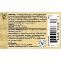 Thumbnail for The Vitamin Shoppe Respiratory Essential Oil Blend - Clear Breathing Support | 100% Pure Therapeutic Grade | 1 oz | Eucalyptus Peppermint
