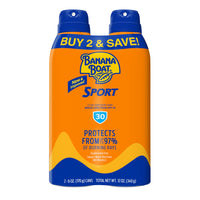 Thumbnail for Banana Boat Sport Ultra SPF 30 Sunscreen Spray Twin Pack | Banana Boat Sunscreen Spray SPF 30, Spray On Sunscreen, Water Resistant Sunscreen, Oxybenzone Free Sunscreen Pack, 6oz each