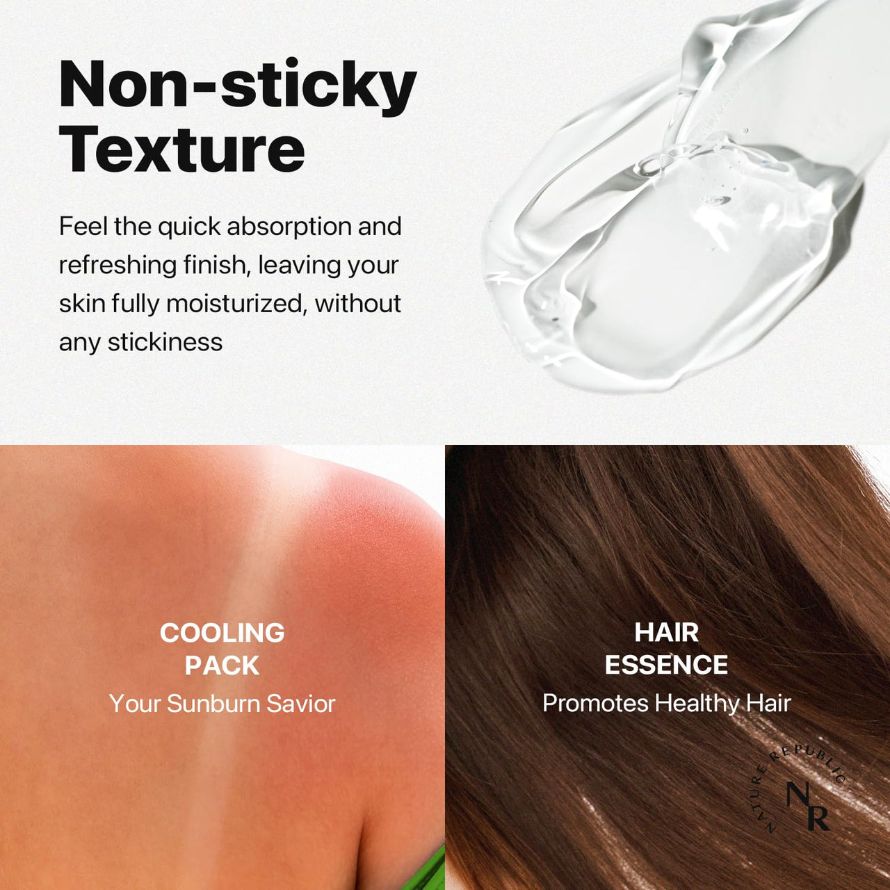 Nature Republic Mild & Moisture Aloe Vera Watery Gel (2 PCS) | Hydrating & Moisturizing, Fast-Absorbing Non-Sticky, Aftersun & Aftershave Soothing Gel for Face & Hair, Korean Skincare, All Skin Types