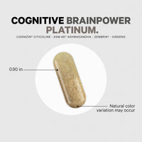 Thumbnail for Codeage Cognitive Brainpower Platinum Supplement - Cognizin Citicoline, KSM-66 Ashwagandha, Panax Ginseng, Rhodiola, Phosphatidylserine, Ginkgo, Ubiquinol CoQ10, Liposomal - Non-GMO - 90 Capsules