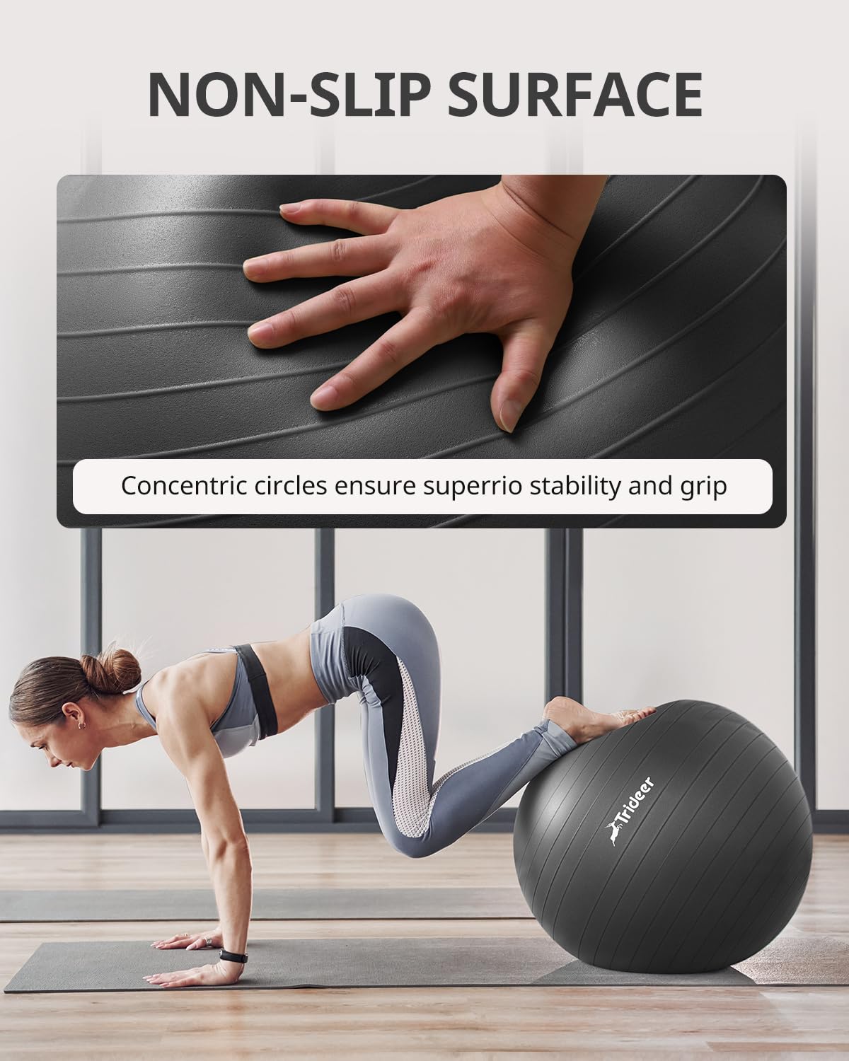 Trideer Yoga Exercise Ball - 5 Sizes for Working Out, Birthing, Physical Therapy, Balance, Stability, Fitness, Office Chair - Quick Pump Included