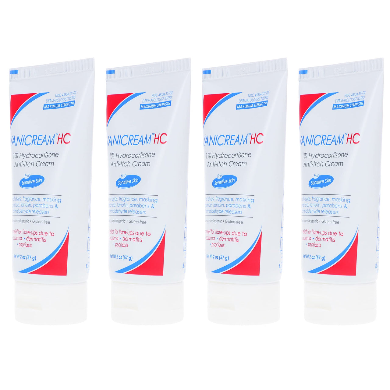 Vanicream HC 1% Hydrocortisone Anti-Itch Cream - 2 oz, Pack of 4