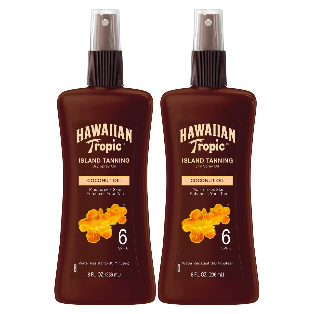 Hawaiian Tropic Island Tanning Oil Spray Sunscreen SPF 6, 8oz | Tanning Sunscreen, Tanning Oil with SPF, Moisturizing Body Oil, Hawaiian Tropic Oil, Outdoor Tanning Oil, 8oz each Twin Pack