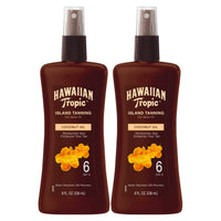 Thumbnail for Hawaiian Tropic Island Tanning Oil Spray Sunscreen SPF 6, 8oz | Tanning Sunscreen, Tanning Oil with SPF, Moisturizing Body Oil, Hawaiian Tropic Oil, Outdoor Tanning Oil, 8oz each Twin Pack