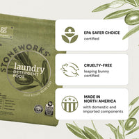 Thumbnail for Grab Green Stoneworks Laundry Detergent Pods, Olive Leaf, 50 Loads (Pack of 1) - EPA Safer Choice Certified, Powered by Naturally Derived Plant & Mineral-Based Powder