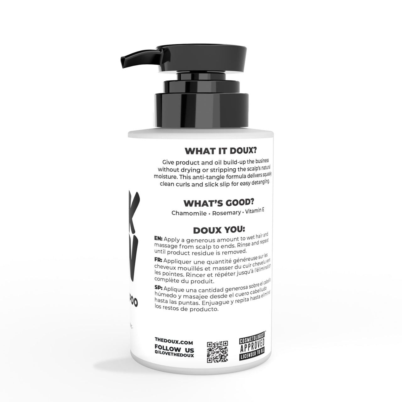 The Doux BREAKDOWN Clarifying Shampoo for Curly & Textured Hair — Vitamin E & Rosemary Detox Shampoo for Men & Women — Sulfate‑Free, Anti‑Build‑Up & Oily Hair Cleanser