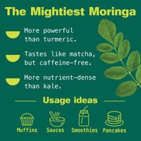 Thumbnail for Kuli Kuli Moringa Oleifera Organic Leaf Powder & Green Smoothie, 100% Pure USDA Certified & Non-GMO Moringa Powder, Great with Smoothies, Tea, and Food, 1 Pack