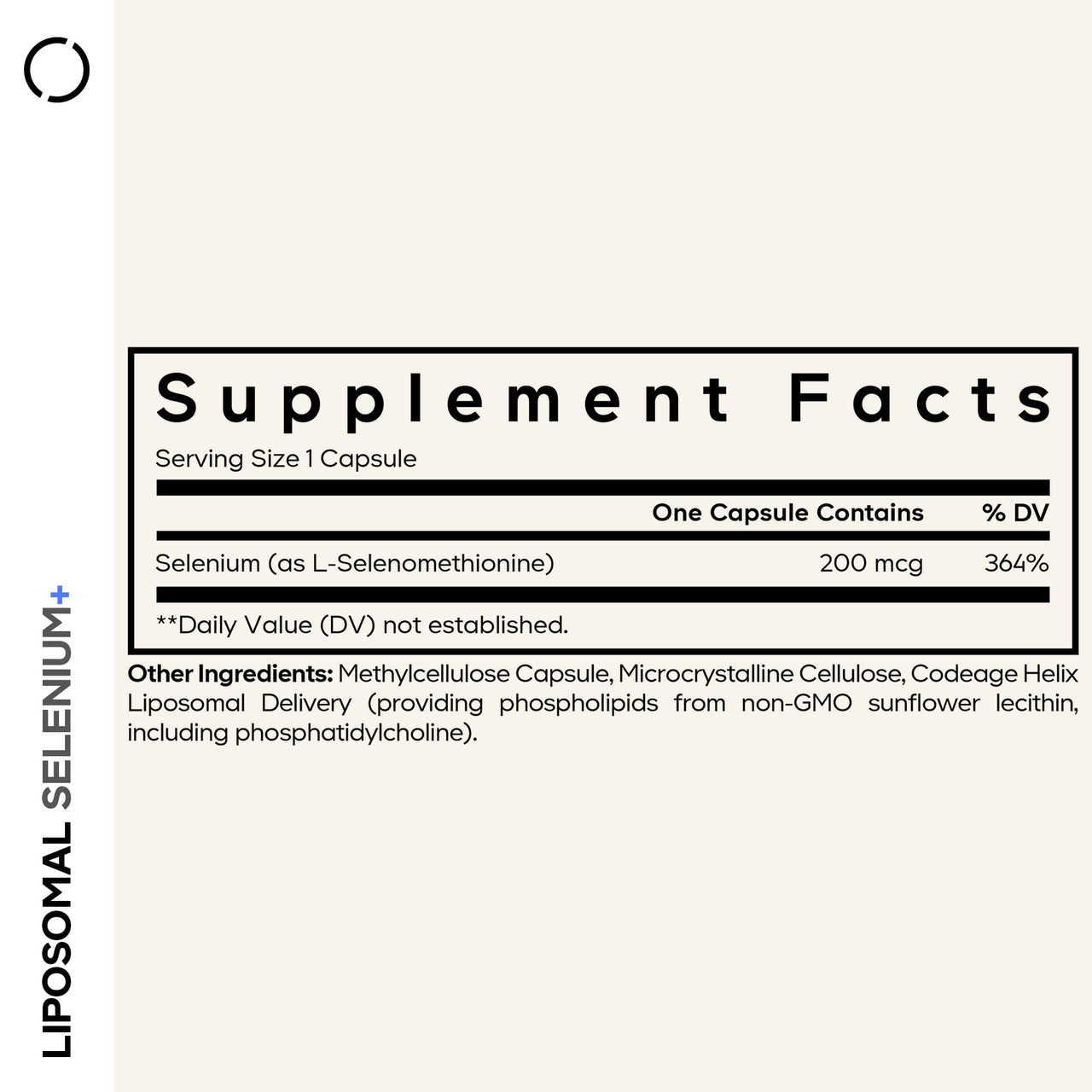 Codeage Selenium 200 mcg Supplement, 6-Month Supply, Immune Support, Mineral Cofactor Selenomethionine, Phospholipids, Vegan, Liposomal Delivery, 180 Capsules