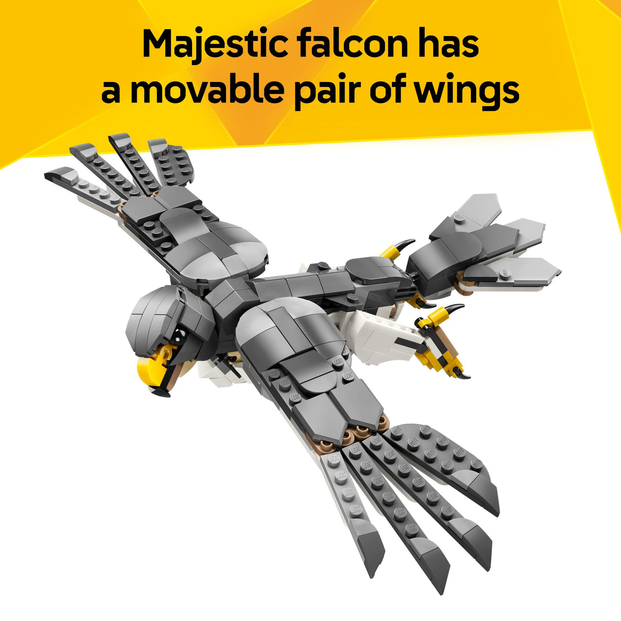 LEGO Creator 3 in 1 Forest Animals: Gray Wolf - Building Toy for Boys & Girls, Ages 8+ - Build a Wolf, Falcon or Raccoon - Gift for Kids' Birthdays - 31393
