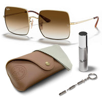 Thumbnail for Ray-Ban RB1971 Square 1971 Classic Sunglasses With Eyewear Kit Bundle - High Bridge Fit - Ideal Formal and Casual Wear Square Sunglasses