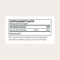 Thumbnail for THORNE - Zinc Picolinate 15mg - Highly Absorbable Zinc Supplement - Supports Wellness, Immune System, Eye, Skin, and Reproductive Health* - Gluten-Free, Soy-Free, Dairy-Free - 60 Capsules