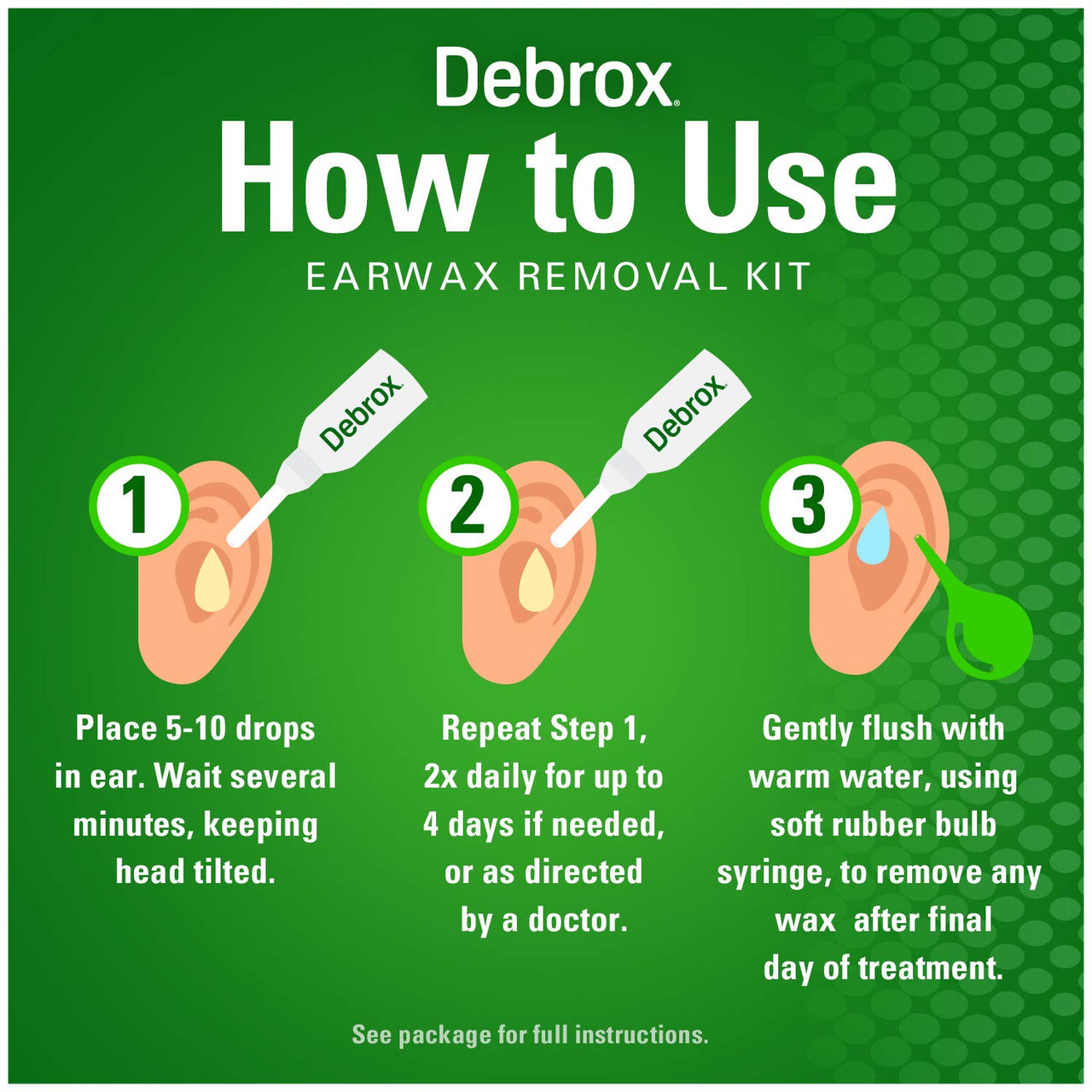 Debrox Ear Wax Removal Kit, Bulb Syringe & 0.5 Fl Oz Ear Wax Removal Drops with Carbamide Peroxide