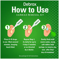Thumbnail for Debrox Ear Wax Removal Kit, Bulb Syringe & 0.5 Fl Oz Ear Wax Removal Drops with Carbamide Peroxide