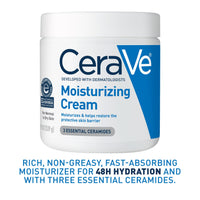 Thumbnail for CeraVe Moisturizing Cream, Body and Face Moisturizer for Dry Skin, Body Cream with Hyaluronic Acid and Ceramides, Daily Moisturizer, Oil-Free, Fragrance Free, Non-Comedogenic, 19 Ounce