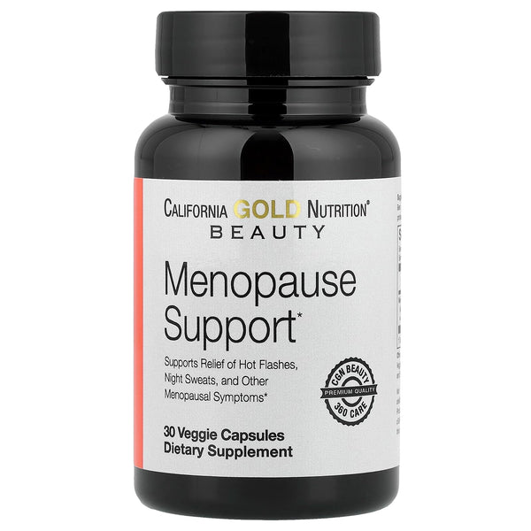 California Gold Nutrition Beauty, Menopause Support with Angelica gigas, Cynanchum wilfordii, Phlomis umbrosa and L-Leucine, 30 Veggie Capsules