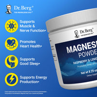 Thumbnail for Dr. Berg Magnesium Glycinate Powder for Sleep, Relaxation, & Stress Relief - Raspberry & Lemon Flavor (50 Servings) Magnesium Powder - Ideal for Bedtime Support & Calming