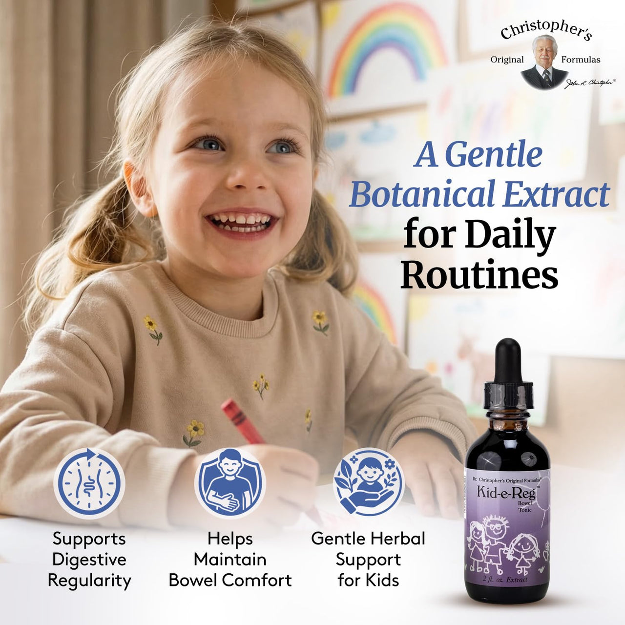 Christopher's Original Formulas Kid-e-Reg Bowel Tonic – Herbal Formula for Kids – Great Taste – 2 oz