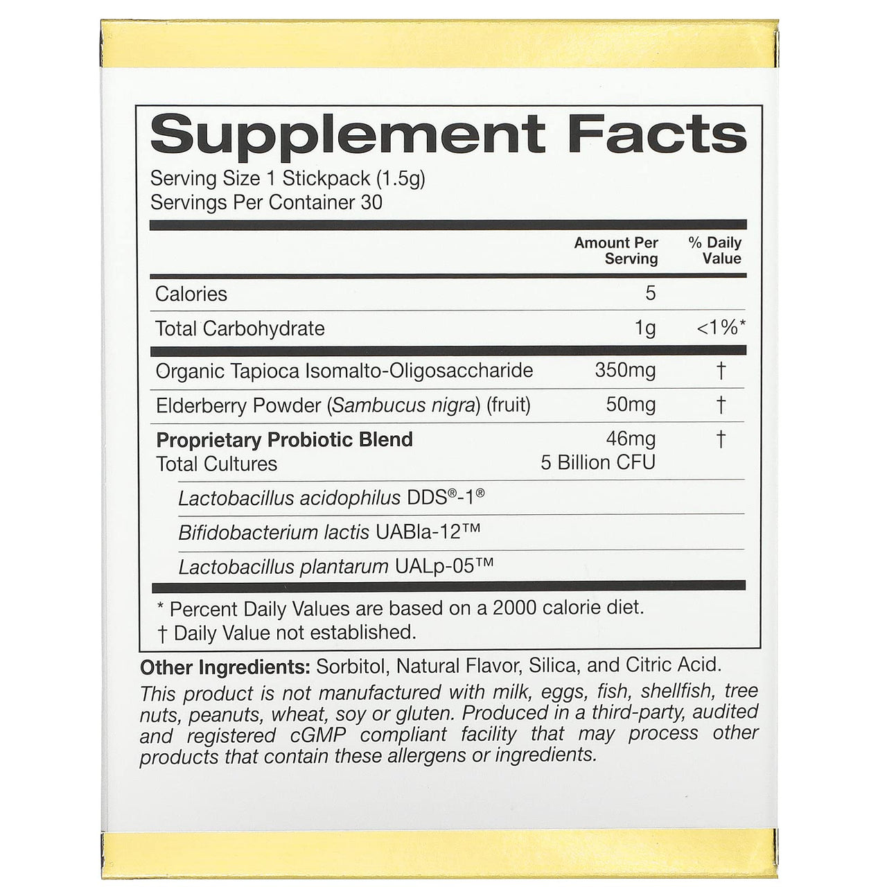 Kids Pre-Probiotic Pixies with Elderberry & Blueberry, 5 Billion CFUs, 30 Packets, 1.5g Each by California Gold Nutrition
