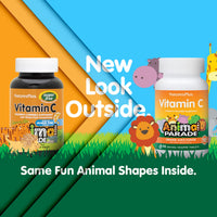 Thumbnail for NaturesPlus Animal Parade Sugar-Free Children's Vitamin C, Natural Orange Juice Flavor - 90 Chewable Animal Shaped Tablets - Immune Support - Gluten Free - 45 Servings