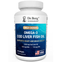 Thumbnail for Dr. Berg Omega-3 Cod Liver Fish Oil 60 Softgels – Wild-Caught Icelandic Cod – Omega 3 EPA & DHA – Heart, Brain, Immune & Eye Support* – Lemon Flavor – 4X Lab-Tested – Non-GMO, No Fillers
