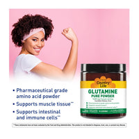 Thumbnail for Country Life Glutamine Pure Powder - 5000mg L-Glutamine - Muscle Tissue, Gut Health, Immune Support - Gluten-Free Certified - Ideal Pre/Post Workout Amino Acid Supplement, 55 Servings, 9.7oz