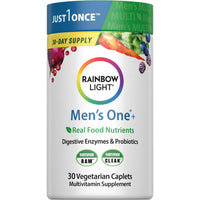 Thumbnail for Rainbow Light Mens Multivitamin One + | 30 Caplets | Real Food Nutrients, Digestive Enzymes & Probiotics