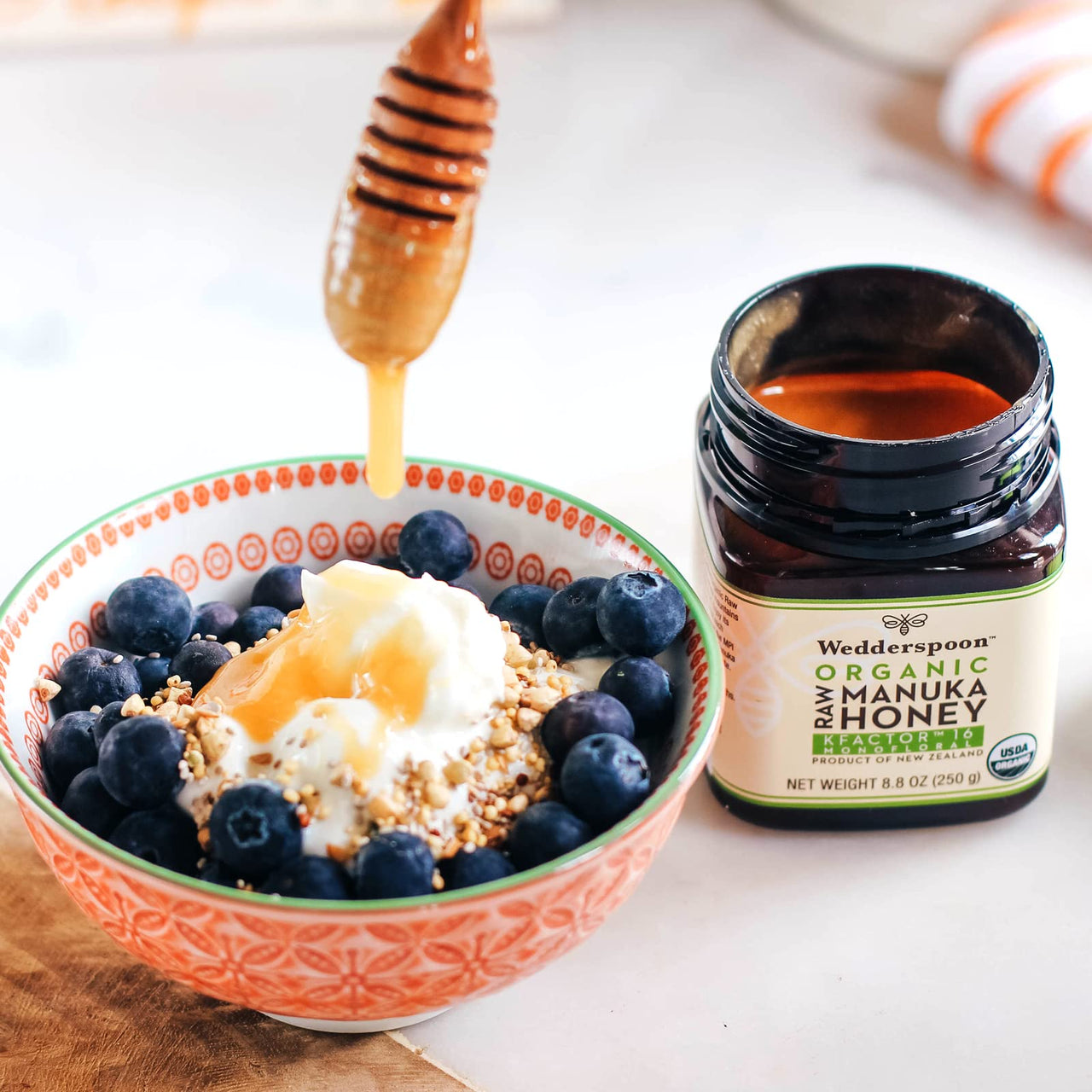 Wedderspoon Organic Raw Manuka Honey 150+ MGO, 8.8 Oz, Unpasteurized New Zealand Honey, Non-GMO, BPA-Free Jar, Superfood & Natural Wellness Support